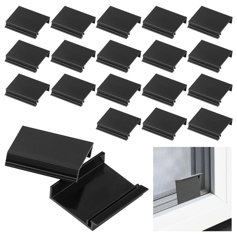HDWGGD Window Screen Pull Tabs 20 Pack Replacement Universal Spline Channel Pull Lift Tabs Black - Image 1